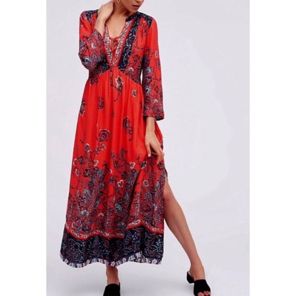 Free People Red Floral Maxi Dress - Picture 7 of 7